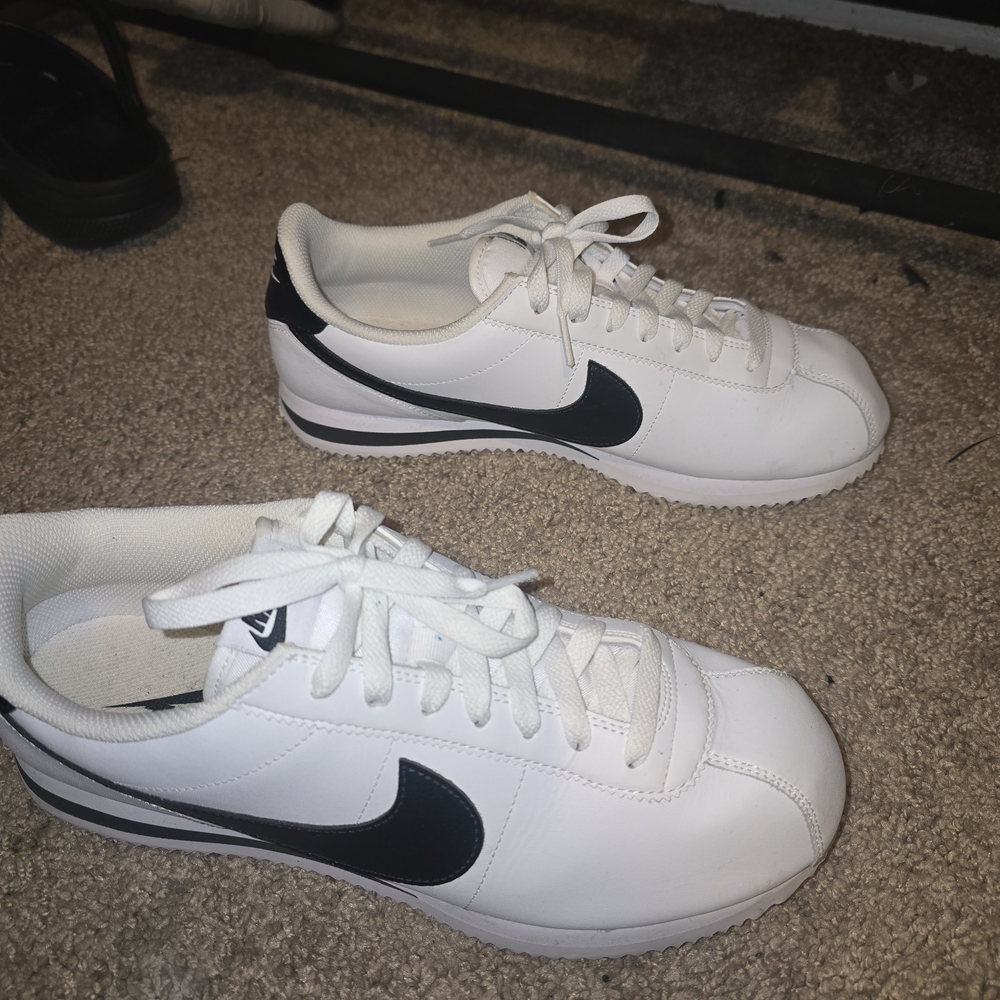 Nike Men's White And Black Cortez Sneakers